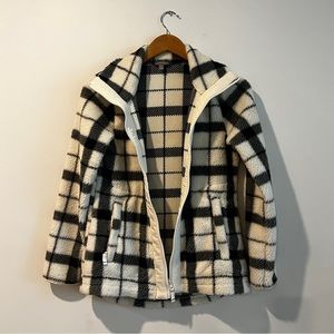 Talbots XS | PLAID COZY SHERPA JACKET